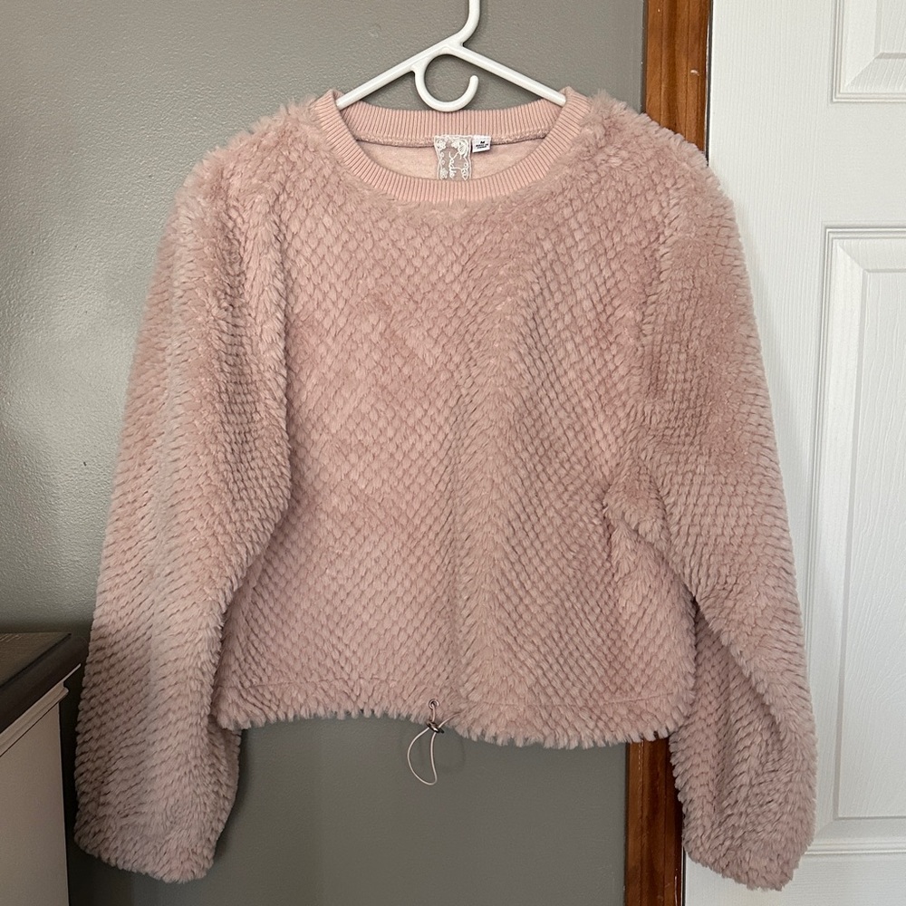 Sadie & Sage Blush Textured Hoodie